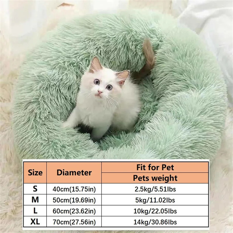 Cozy Donut Cat Bed — Soft Plush Washable