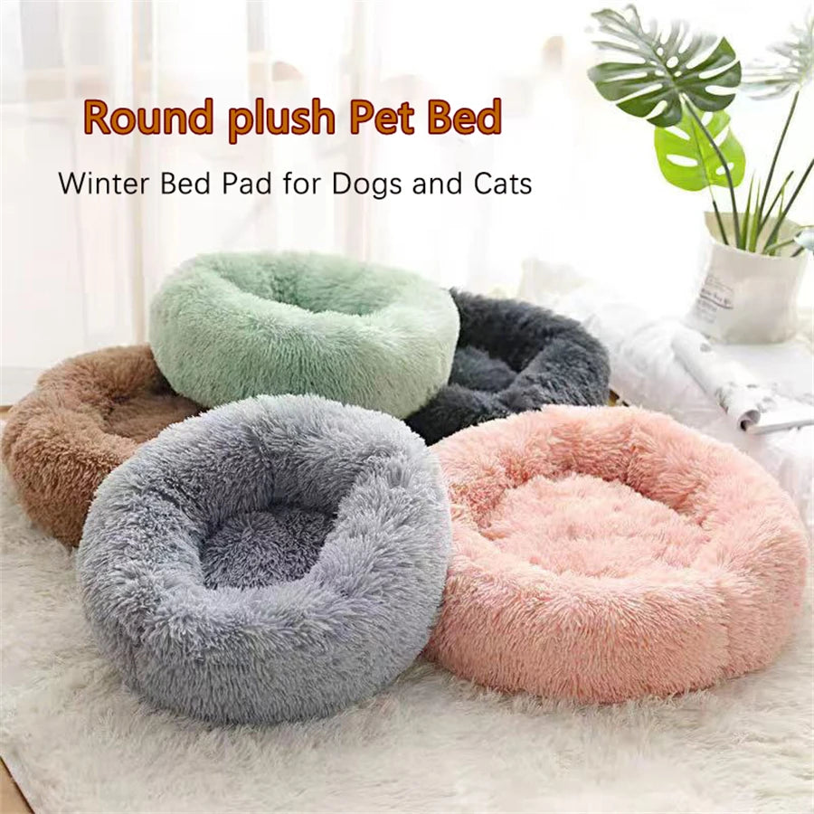 Cozy Donut Cat Bed — Soft Plush Washable