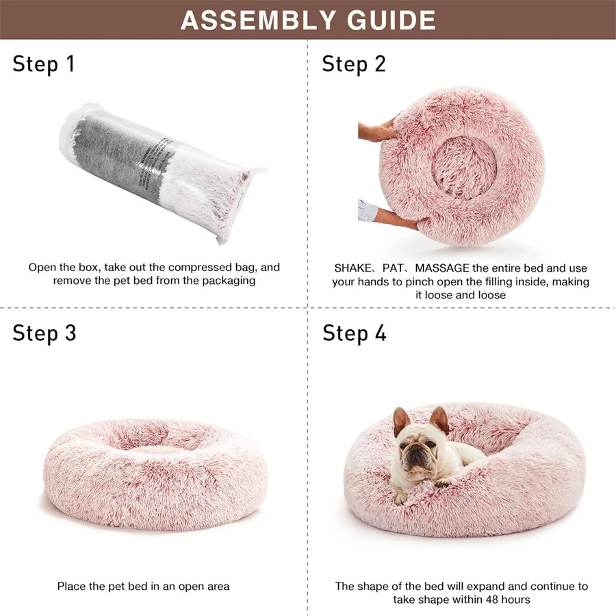 Cozy Donut Cat Bed — Soft Plush Washable