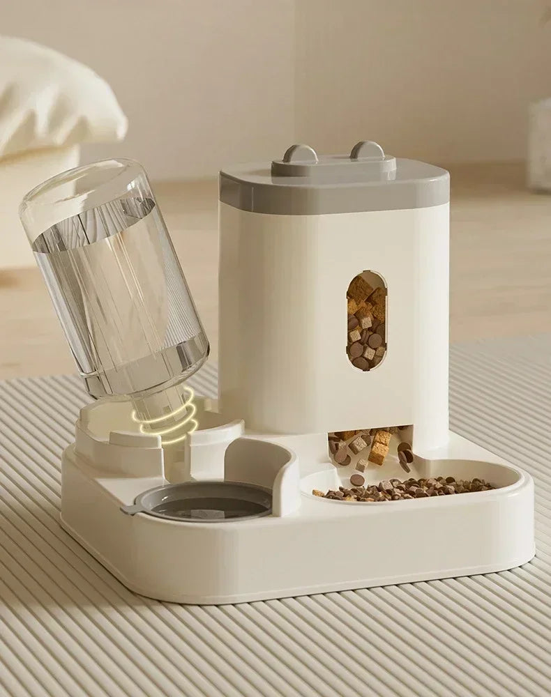 Automatic Feeder Cat Dog Food Bowl With Water Fountain Pet