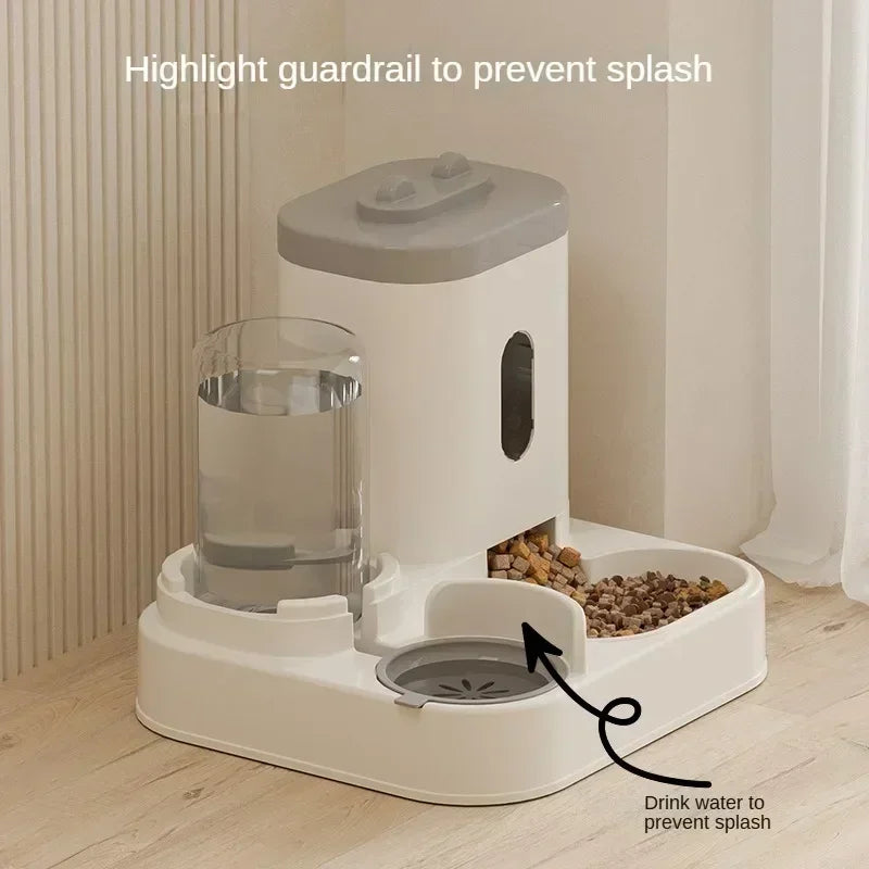Automatic Feeder Cat Dog Food Bowl With Water Fountain Pet