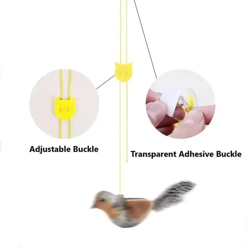 Interactive Bird Cat Toy - Motion Activated Chirping Plush