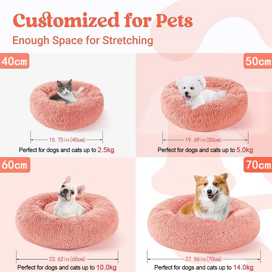 Cozy Donut Cat Bed — Soft Plush Washable