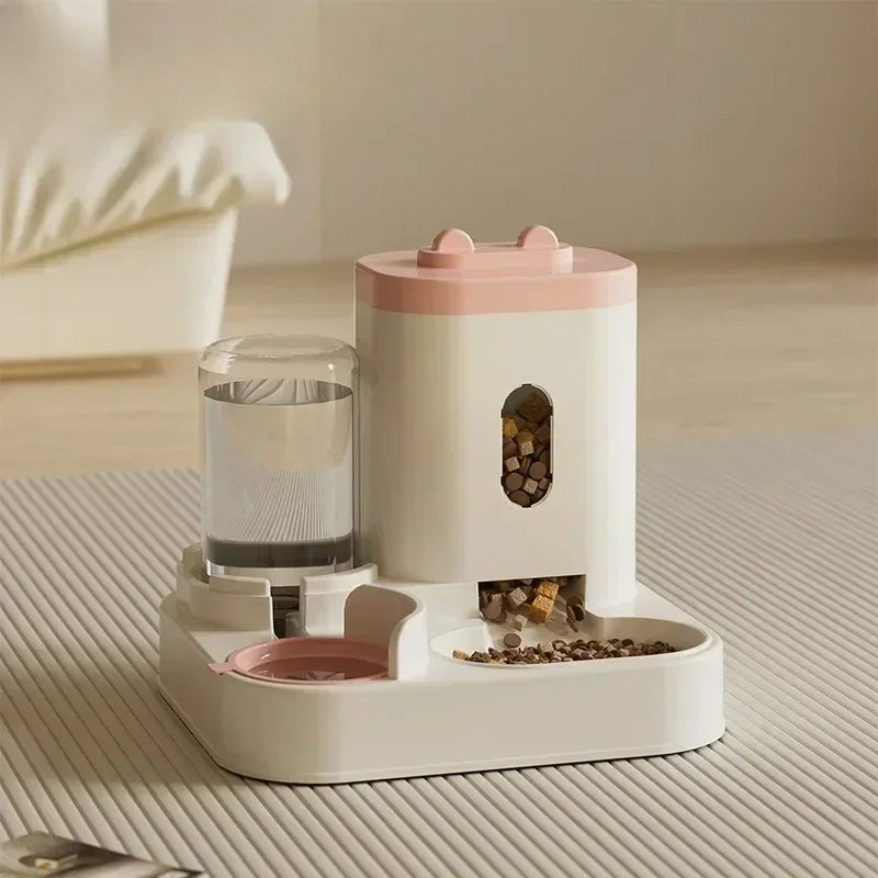 Automatic Feeder Cat Dog Food Bowl With Water Fountain Pet
