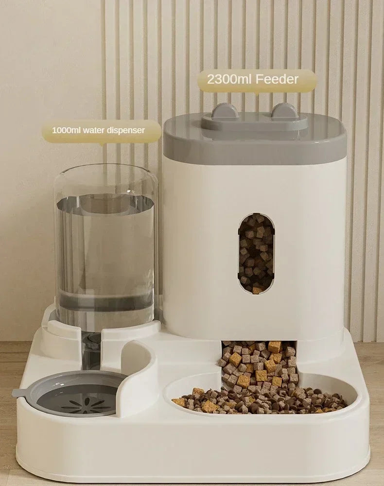 Automatic Feeder Cat Dog Food Bowl With Water Fountain Pet