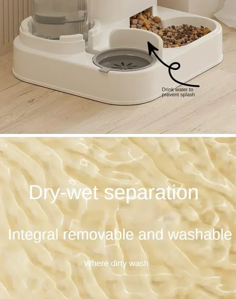 Automatic Feeder Cat Dog Food Bowl With Water Fountain Pet
