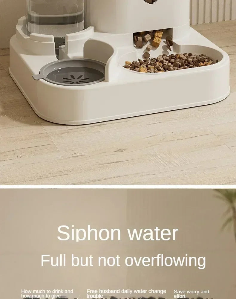Automatic Feeder Cat Dog Food Bowl With Water Fountain Pet