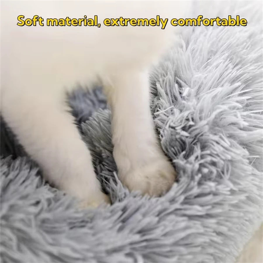 Cozy Donut Cat Bed — Soft Plush Washable