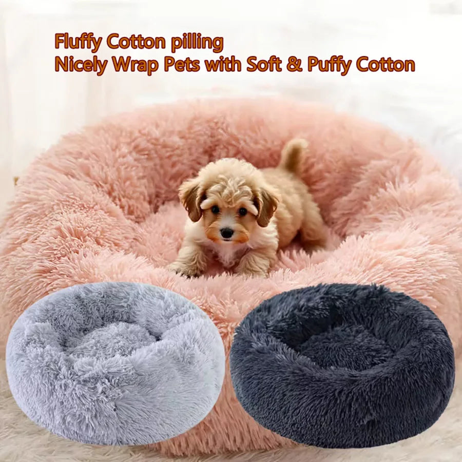 Cozy Donut Cat Bed — Soft Plush Washable