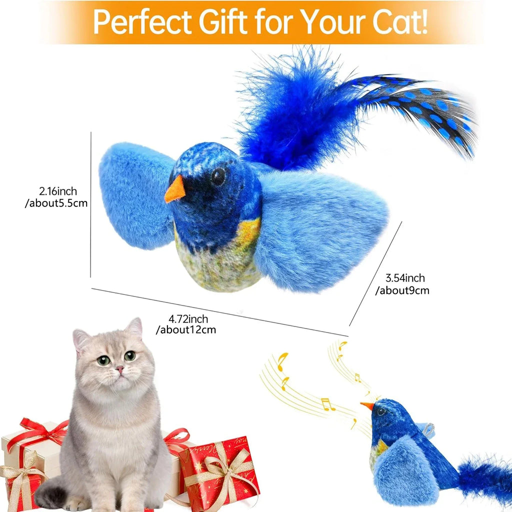 Interactive Bird Cat Toy - Motion Activated Chirping Plush